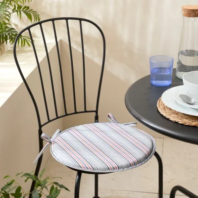 Dunelm Set of 2 Coastal Stripe Water Resistant Round Seat Pads