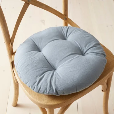 Dunelm Esme Washed Cotton Round Seat Pad
