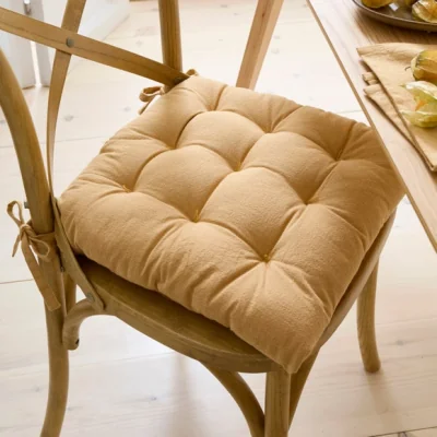 Dunelm Esme Washed Cotton Square Seat Pad