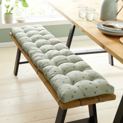 Dunelm Bee Print Cotton Bench Pad