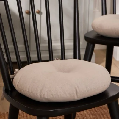 Dunelm Set of 2 Round Grey Seat Pads