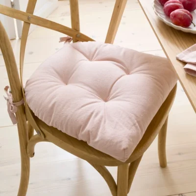 Dunelm Esme Washed Cotton Round Back Seat Pad