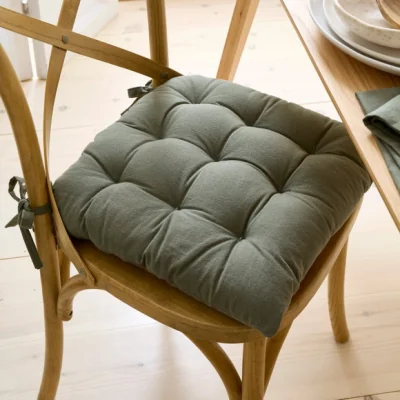 Dunelm Esme Washed Cotton Square Seat Pad