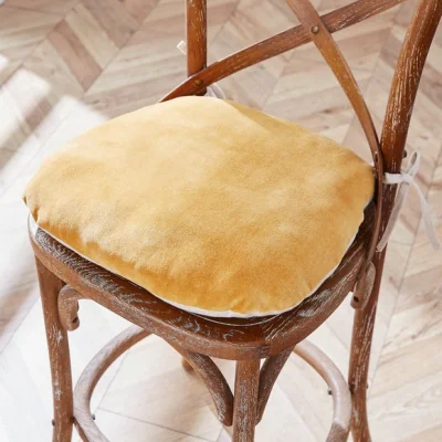 Dunelm Emmie Ochre Seat Pad Ochre
