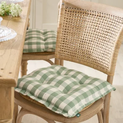 Dunelm Set of 2 Gingham Outdoor Seat Pads