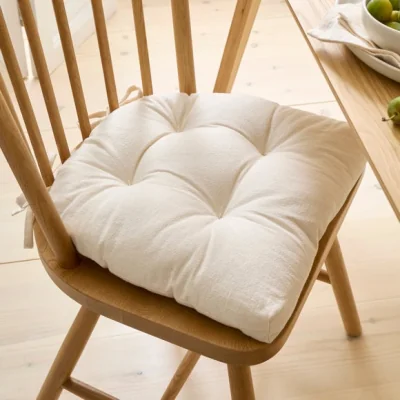 Dunelm Esme Washed Cotton Round Back Seat Pad
