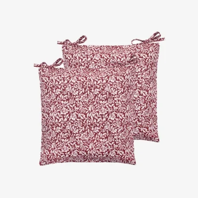 Dunelm Set of 2 Chartwell Seat Pad Covers Red