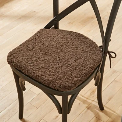 Dunelm Borg D Shaped Brown Seat Pad Brown