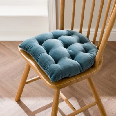 Dunelm Clara Round Back Velvet Seat Pad