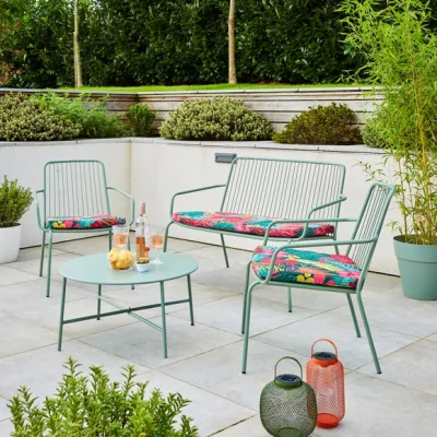 Dunelm Tropical Seat Pad Green