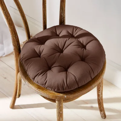 Dunelm Bistro Cotton Seat Pad Chocolate (Brown)