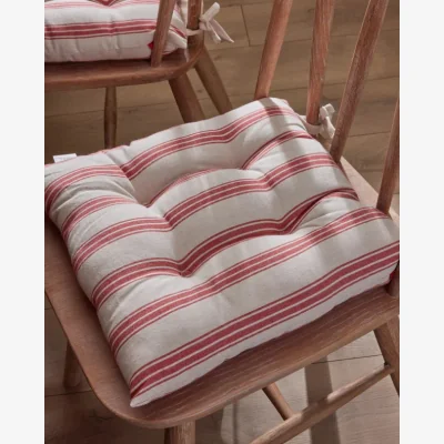 Dibor Set of 2 Red Stripe Seat Pads