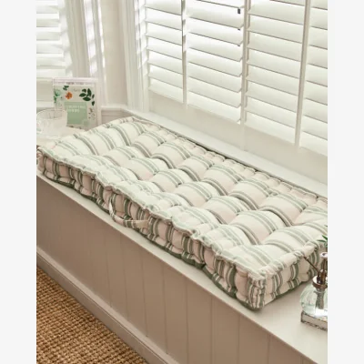 Dibor Green Stripe Indoor Bench Cushion