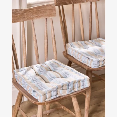 Dibor Set of Blue Stripe Seat Cushions