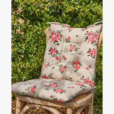 Dibor Set of 2 Vintage Rose Outdoor Seat Pads