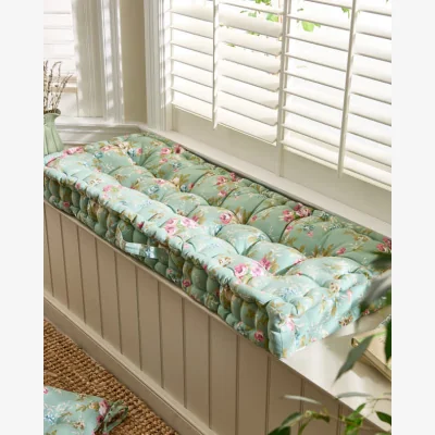 Dibor Green Floral Indoor Bench Cushion