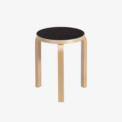 Heal's Artek Stool 60 Natural Birch White Lacquered Seat - Heal's UK Furniture