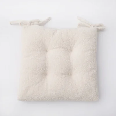 Homebase Teddy Seat Pad - Natural - 40x40cm