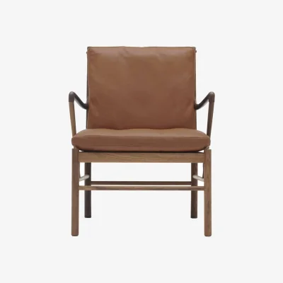 Made in Design OW149 - Colonial Chair Padded armchair leather brown / Ole Wanscher - 1959 - CARL HANSEN & SON