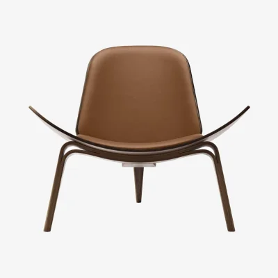 Made in Design CH07 - Shell Chair Padded armchair leather brown / Hans J. Wegner, 1963 - CARL HANSEN & SON