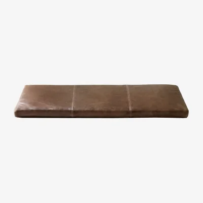 Nordic Nest Maze Gentle seat cushion for bench Elmo leather vintage brown 74.5x2.5x28.5 cm