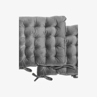 The Range Velvet Seat Pad Pair - Silver