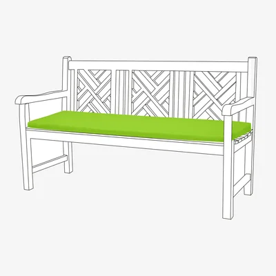 The Range 3 Seater Garden Bench Seat Pad Outdoor Cushion Water Resistant - Lime