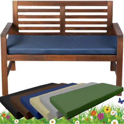 The Range Premium Real Foam Garden Bench Cushion - Navy / 143cm