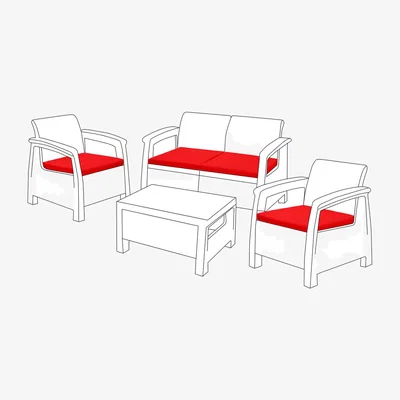 The Range Outdoor Water Resistant  Rattan Furniture Seat Pads - Red