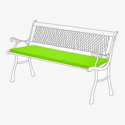 The Range Outdoor Garden Bench Cushion Water-Resistant Seat Pad - Lime