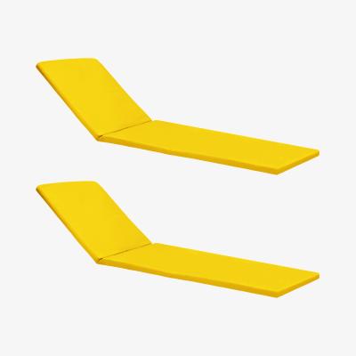 The Range Outdoor Sun Lounger Cushion Garden Patio Sunbed Seat Pad - Yellow / 2