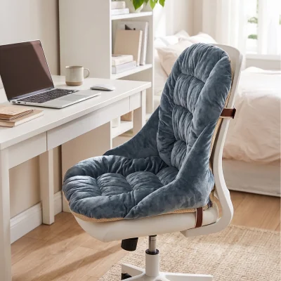 The Range Ultra Soft Plush Seat Cushion with Secure Elastic Straps - Black-grey