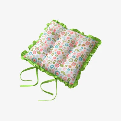 The Range Reversible Frilled Cushion Seat Pad with Ties - Retro Flower
