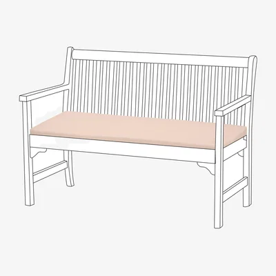 The Range Outdoor 2-Seater Garden Bench Cushion Water-Resistant Seat Pad - Stone