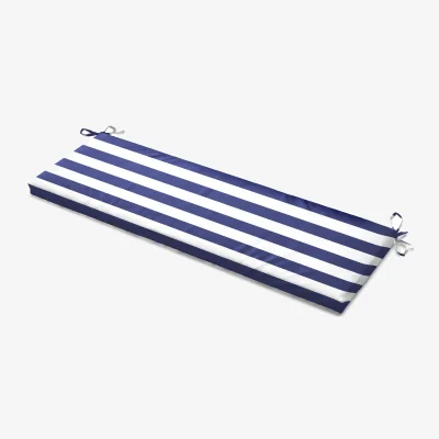 The Range Wide Striped Garden Bench Seat Pad Blue - Blue/White