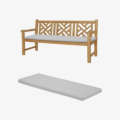 The Range 4-Seater Garden Bench Cushion Water-Resistant Outdoor Seat Pad - Grey
