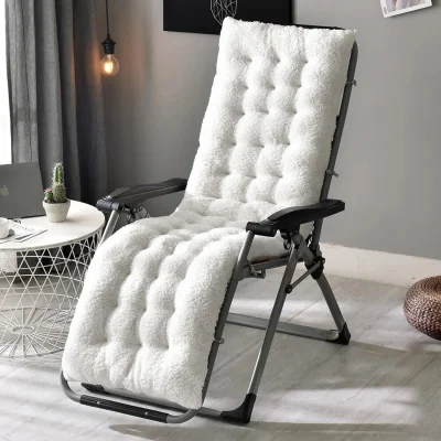 The Range Sherpa Fleece Chair Pad Single-Sided with Non-Slip Thickened Base - White / 160cm