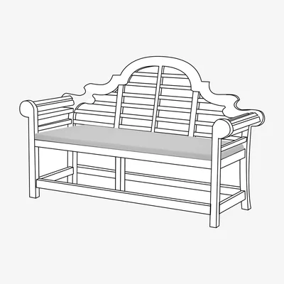 The Range Water-Resistant Garden Bench Cushion Outdoor Bench Seat Pad  - Grey
