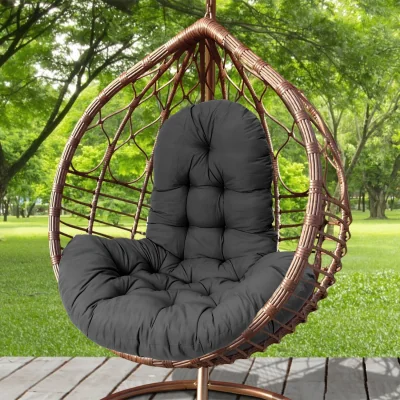 The Range Garden Rocking Chair Back Seat Pad Swing Cushion Oxtongue Shape - Black