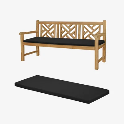 The Range 4-Seater Garden Bench Cushion Water-Resistant Outdoor Seat Pad - Black