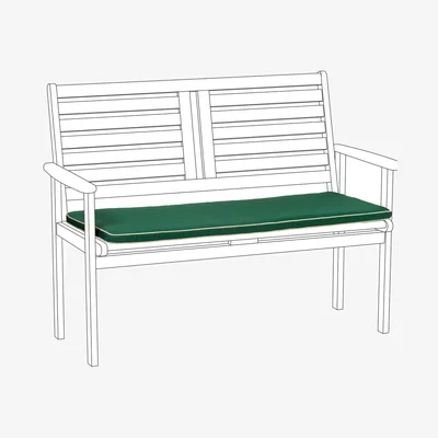 The Range Garden Bench Cushion Pad Outdoor Furniture - Green  - Green