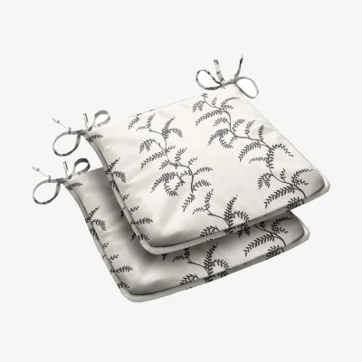 The Range Linen Fern Outdoor Tapezoid Shape Seat Pad - Grey/White