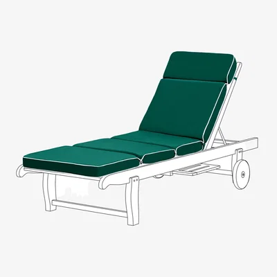 The Range Outdoor Sun Lounger Cushion Garden Recliner Seat Pad - Green