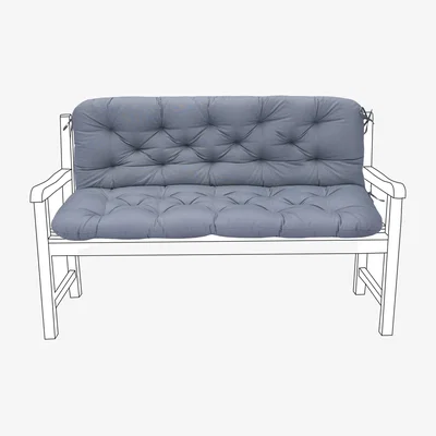 The Range 2-3 Seater Outdoor Garden Bench Seat Cushion with Back Pad - Dark Grey / 150cm