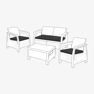 The Range Outdoor Water Resistant  Rattan Furniture Seat Pads - Black