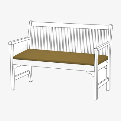 The Range Outdoor 2-Seater Garden Bench Cushion Water-Resistant Seat Pad - Olive