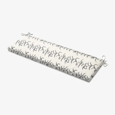 The Range Linen Fern Garden Bench Seat Pad - Grey/White