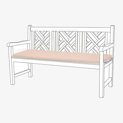 The Range 3 Seater Garden Bench Seat Pad Outdoor Cushion Water Resistant - Stone