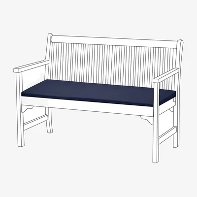 The Range Outdoor 2-Seater Garden Bench Cushion Water-Resistant Seat Pad - Navy