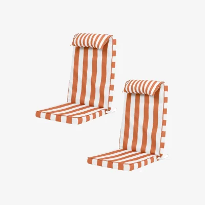 The Range High Back Seat Pad 2 Pack, Deck Stripe - Chocolate